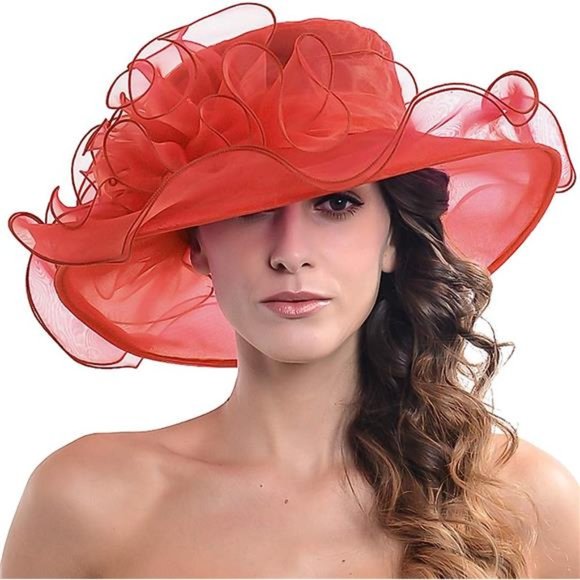 Kentucky Derby Church Dress Hat for Women Red